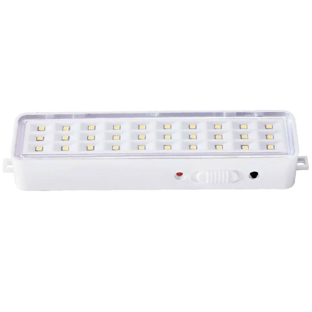 Luminária Emergência Branco Recarregável Iluminação Bivolt