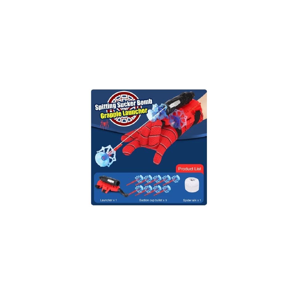 Luva de tiro na web Superhero Toy com design de Homem-Aranha de 9 dardos