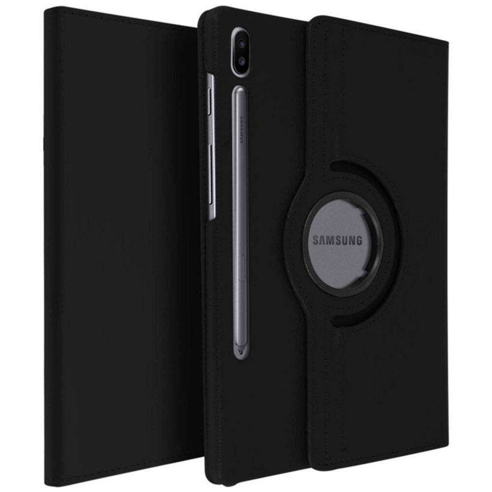 Capa para tablet Samsung S7 PLUS S7 FE com película preta giratória de 360°