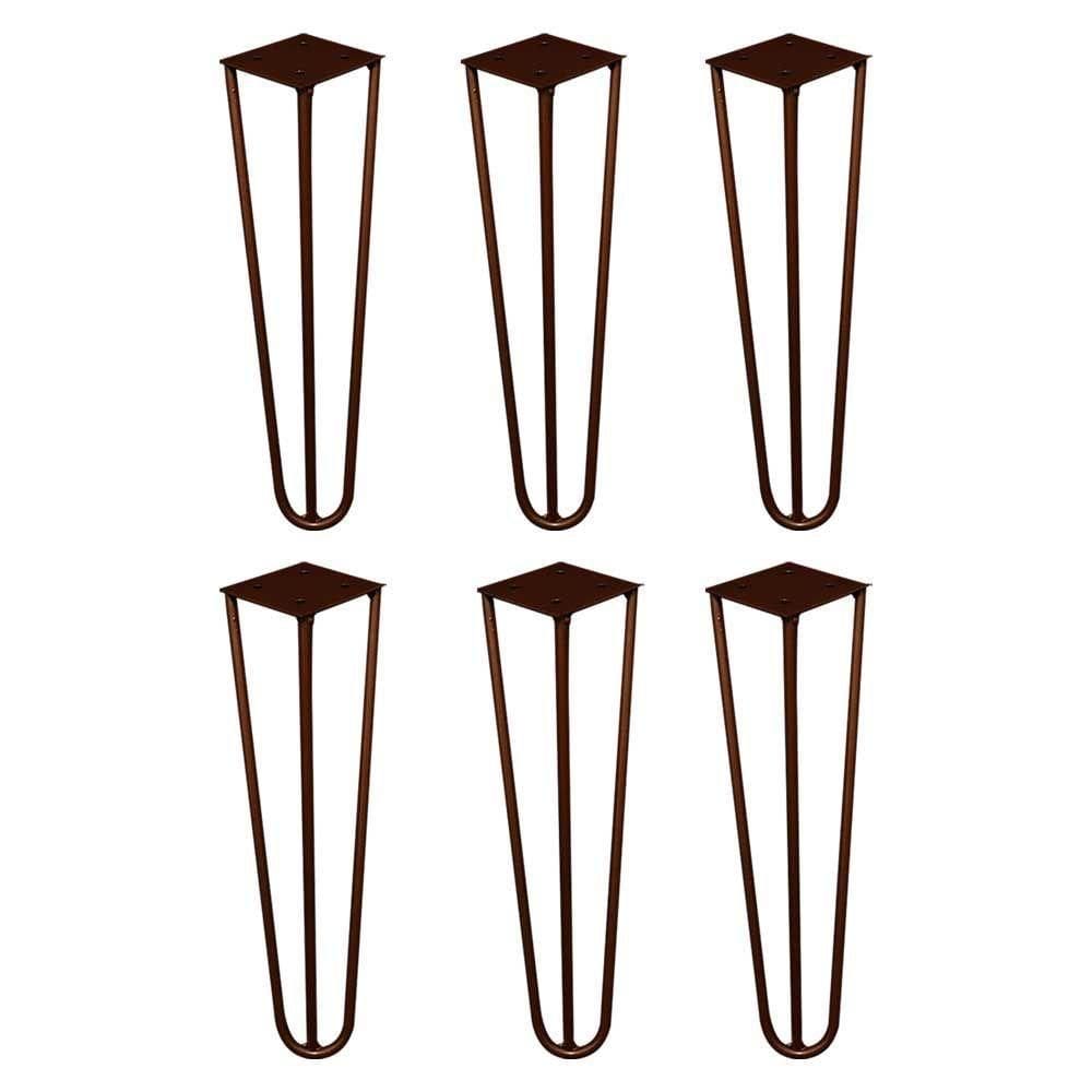 Kit 6 Pés De Metal 30 Cm Mesa De Canto Rack E Puffs Bronze