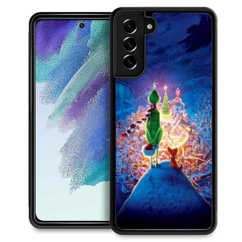 Capa de telefone compatível com Samsung Galaxy S21 Green Christmas