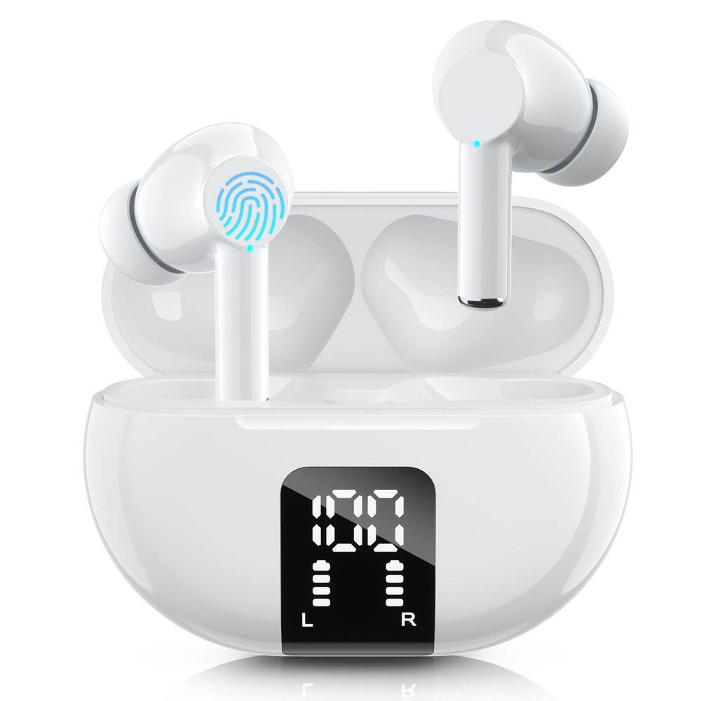Fones de ouvido sem fio Carego Bluetooth 5.3 40H Playtime White
