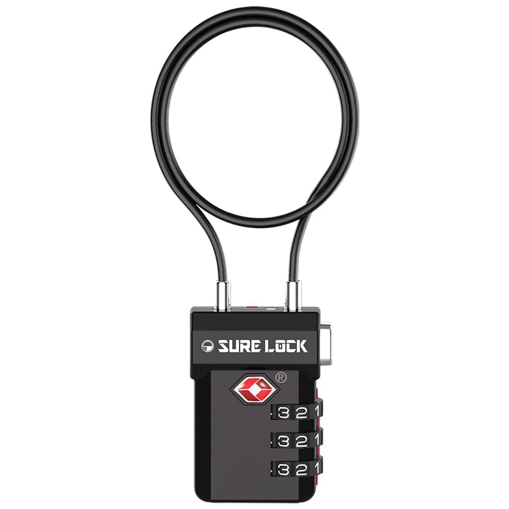 Fechaduras de bagagem aprovadas pela TSA Sure Lock Open Alert com cabo
