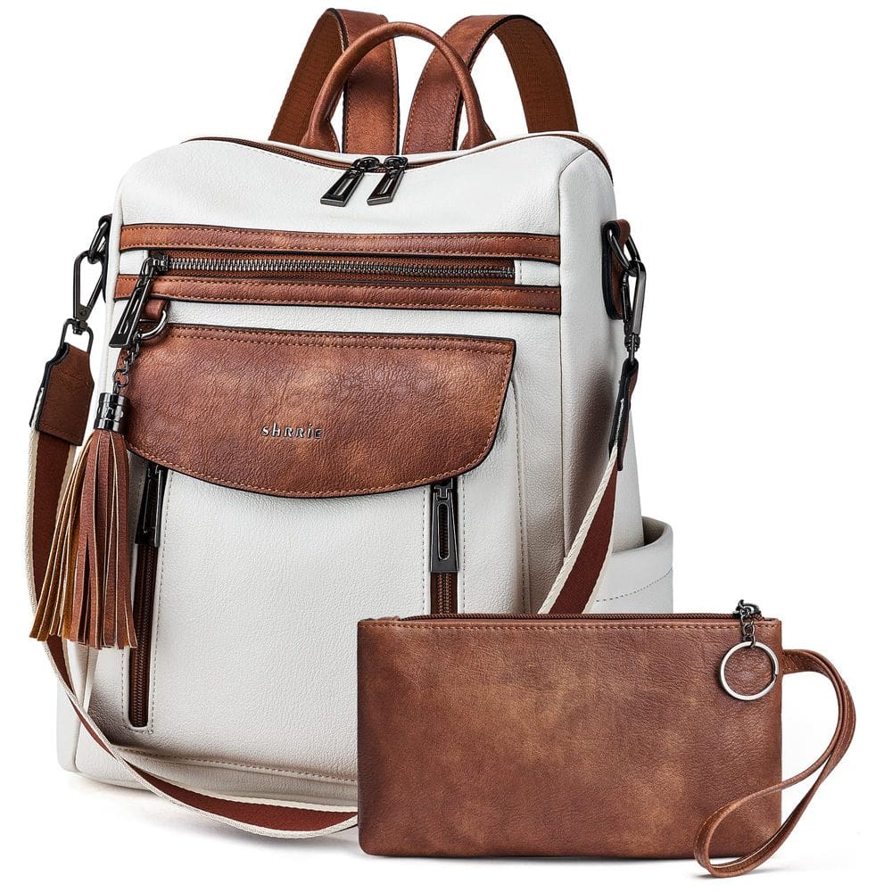 Mochila Shrie Fashion Leather para mulheres, preta