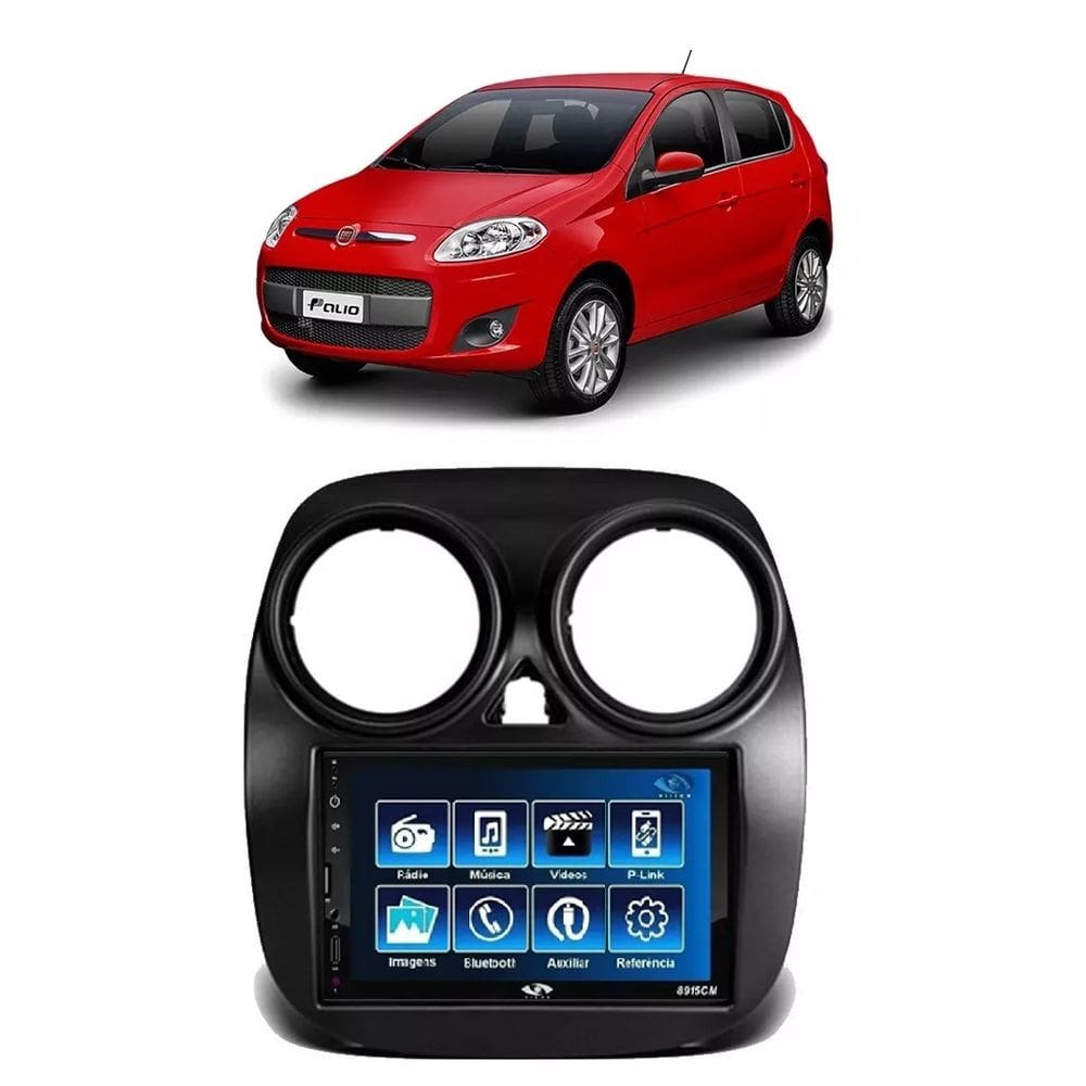 Kit Multimídia Palio 2012 / 2017 Attractive Mp5 Bt Usb Fm Leitor SD Espelhamento