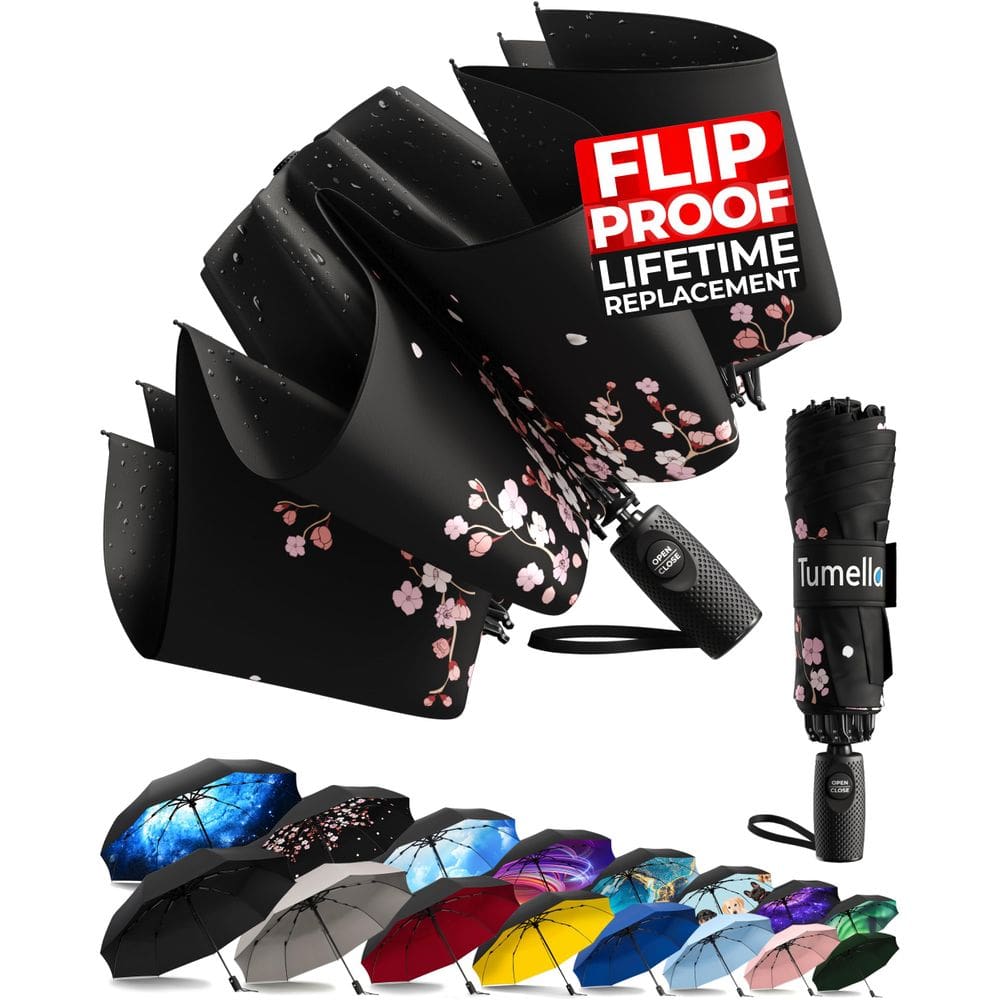 Guarda-chuva TUMELLA Flip Proof Inverted Travel 46 cm com durável