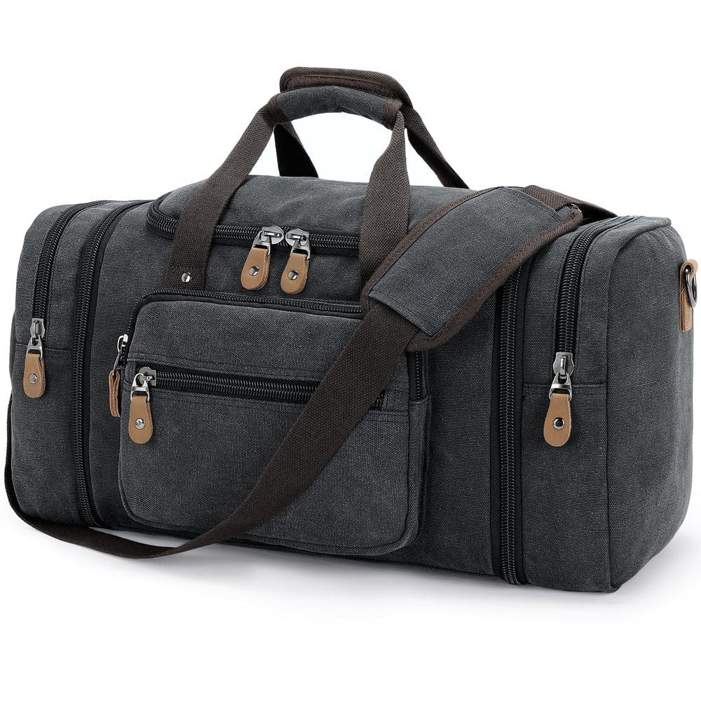 Mochila Gonex Canvas 60L expansível para viagens cinza escuro