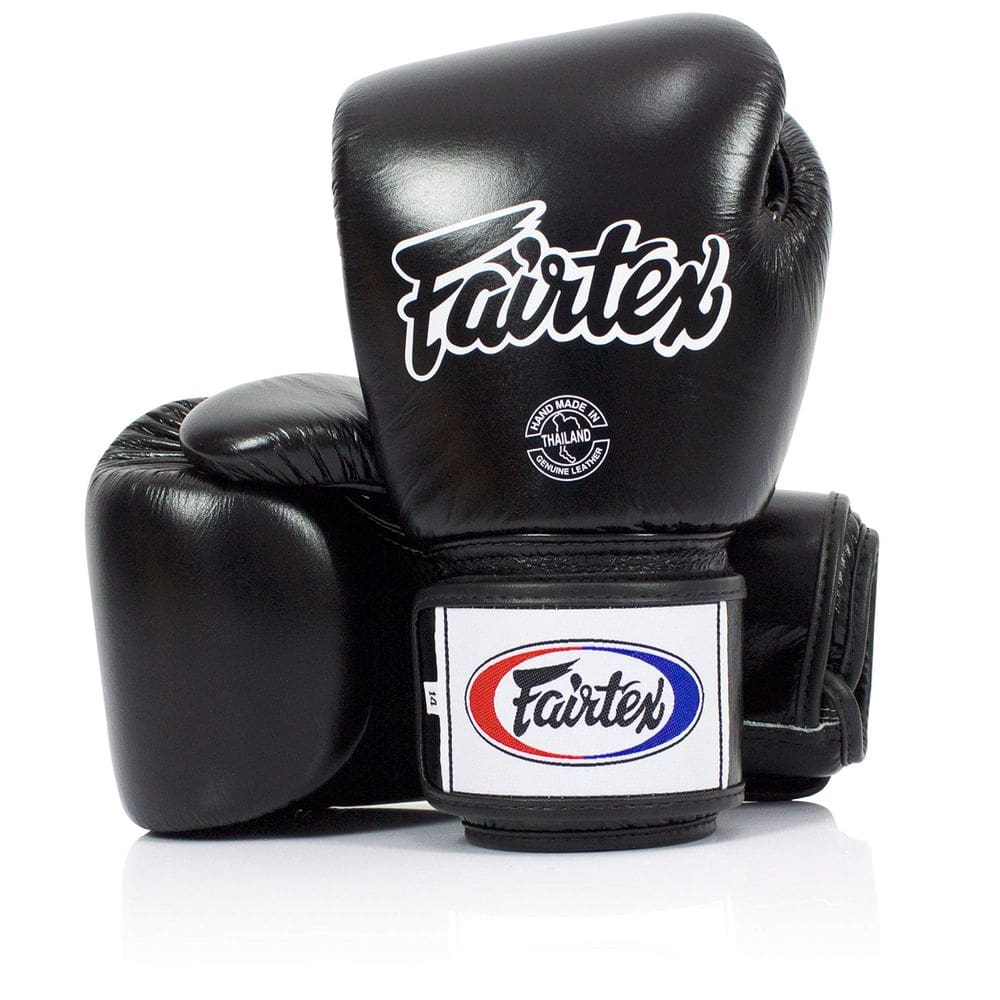 Luvas de boxe Fairtex BGV1BR Muay Thai respiráveis 350g pretas