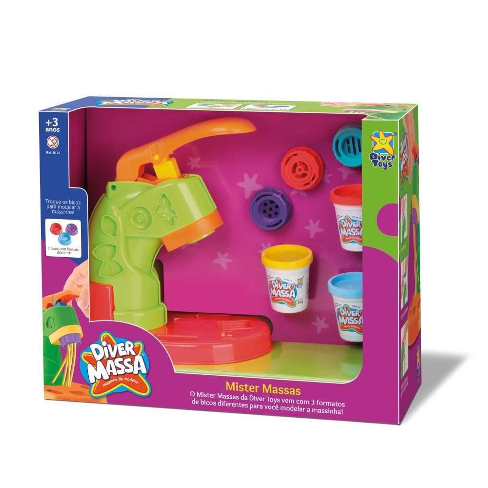 Brinquedo Mister Massa Diver Massas Modelar Com Acessórios