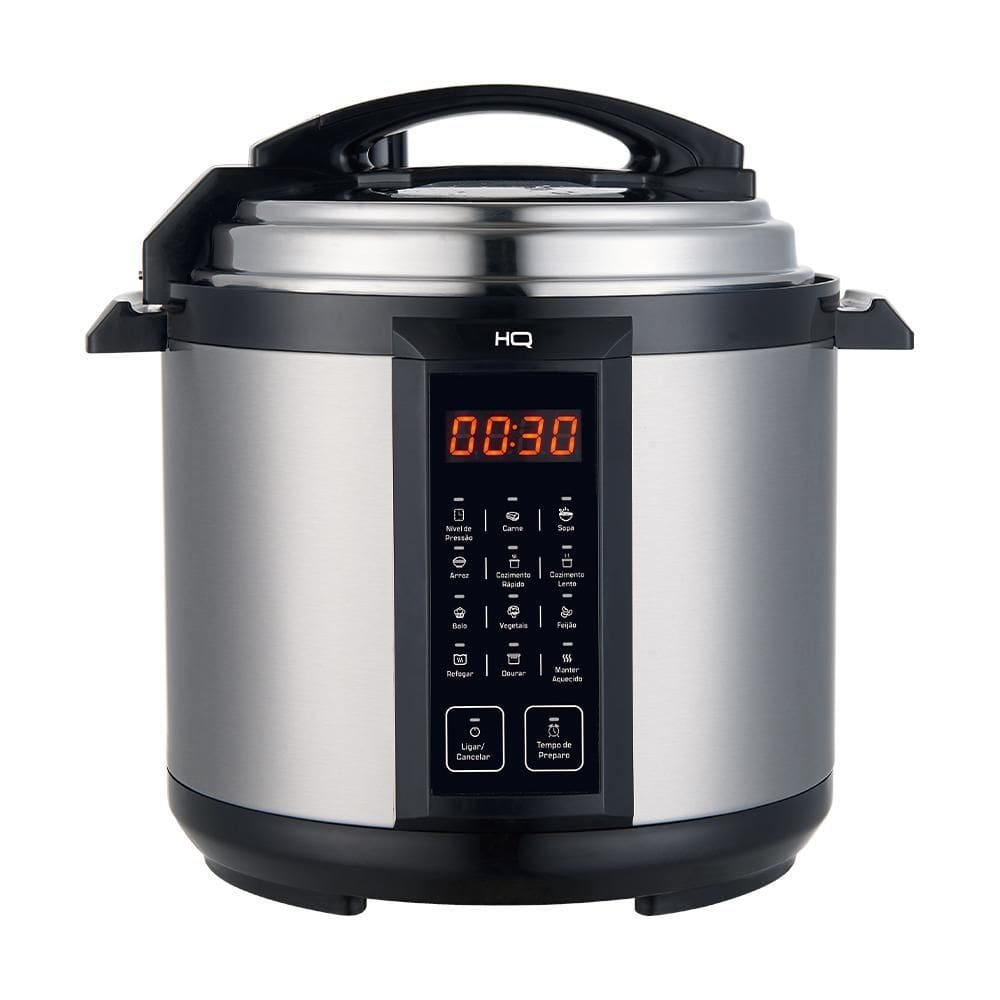Panela de Pressão Elétrica Multifuncional Digital HQ 6L Inox HQ-Y6DI