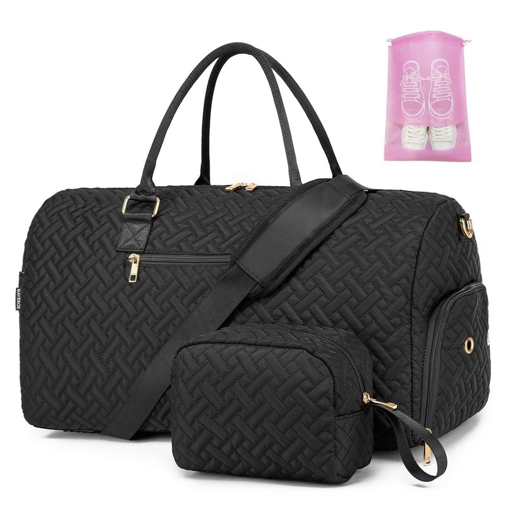 Mochila BAVERGE Weekender para mulheres que viajam, preta