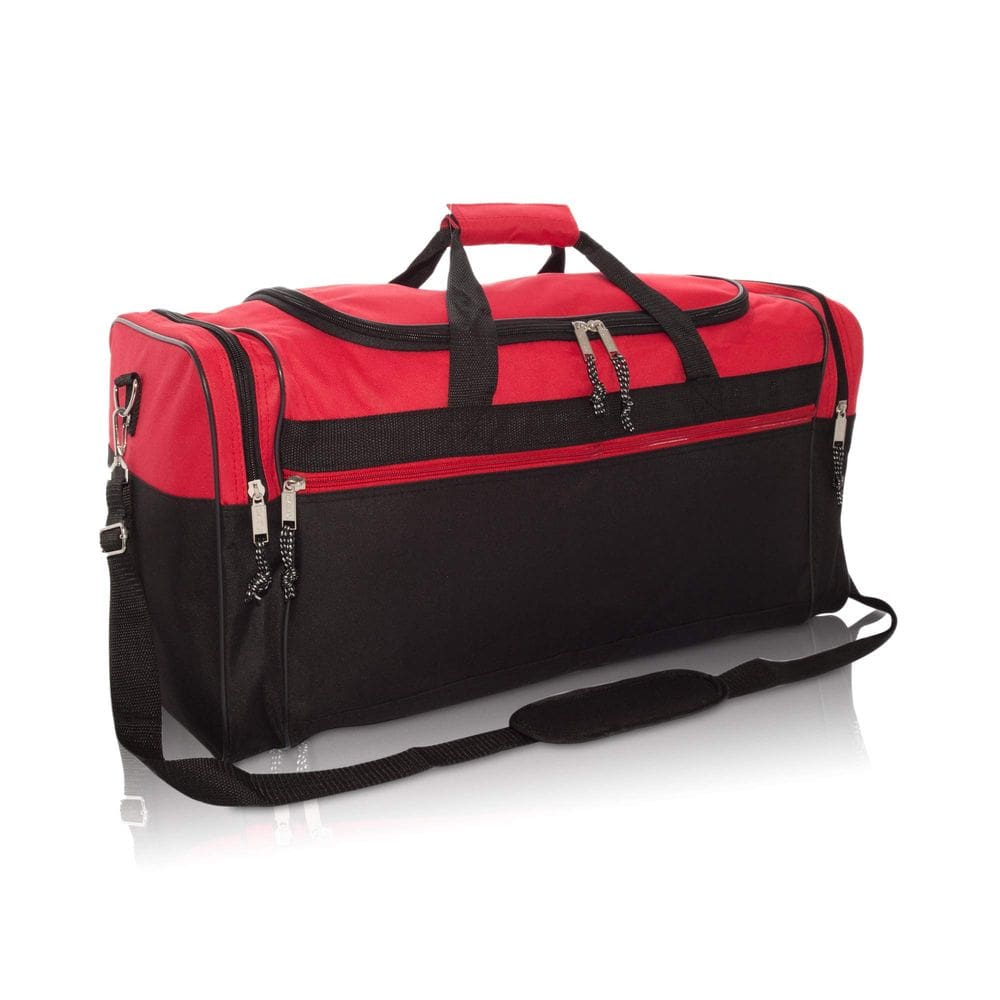Mochila DALIX Vacation Travel 25L de poliéster vermelho/preto