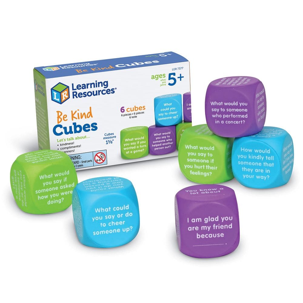 Recursos de aprendizagem de brinquedos Be Kind Cubes 6 peças para maiores de 5 anos