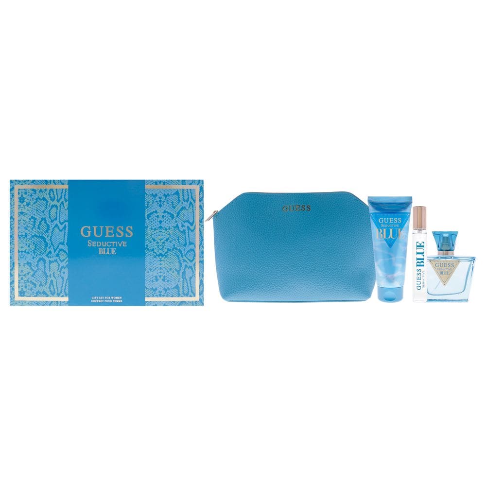 Conjunto de presente Perfume Guess Seductive Blue para mulheres, 4 peças