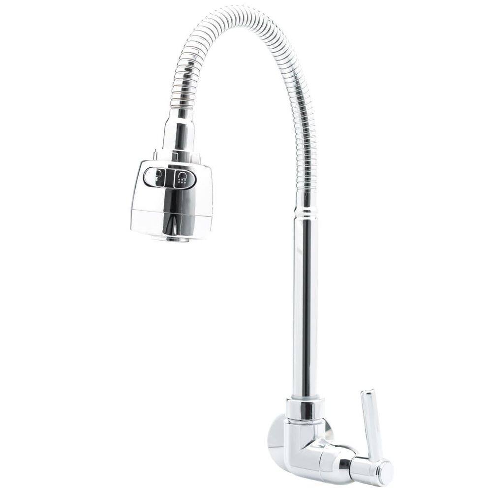 Torneira ABS Gourmet Parede 1/4 Volta Cromada 360 Flexível