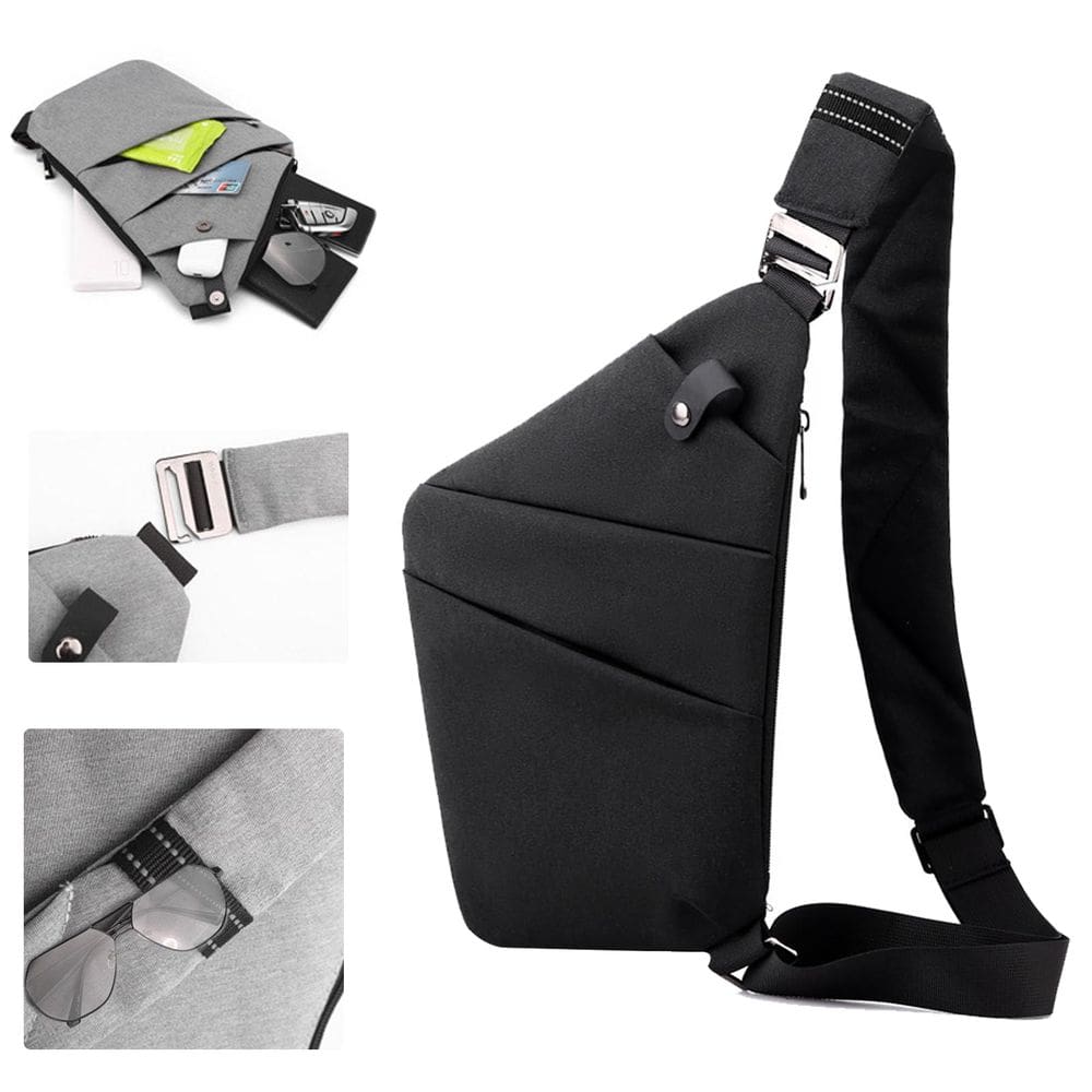 Mala de viagem crossbody Elloy Doc Theft Proof, impermeável, cinza