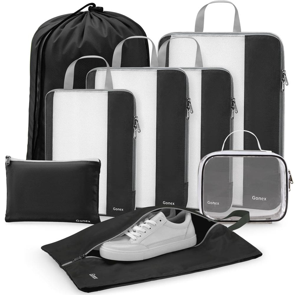 Cubos de embalagem de compressão Gonex 8 Set for Travel Black