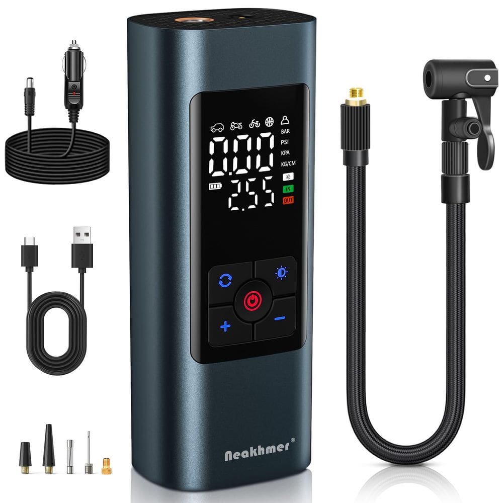 Inflador de pneus Neakhmer Compressor de ar portátil 150PSI cinza B