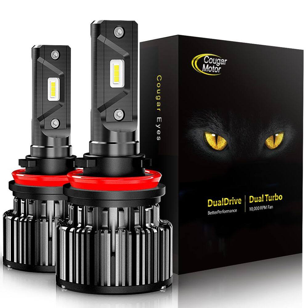 Lâmpadas de neblina Cougar Motor H11 H8 H9 K16 6000K brancas x2