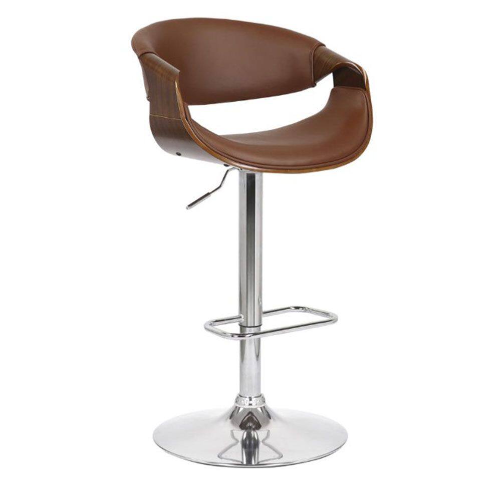 Banqueta Nicole Base Disco - Pu Marrom