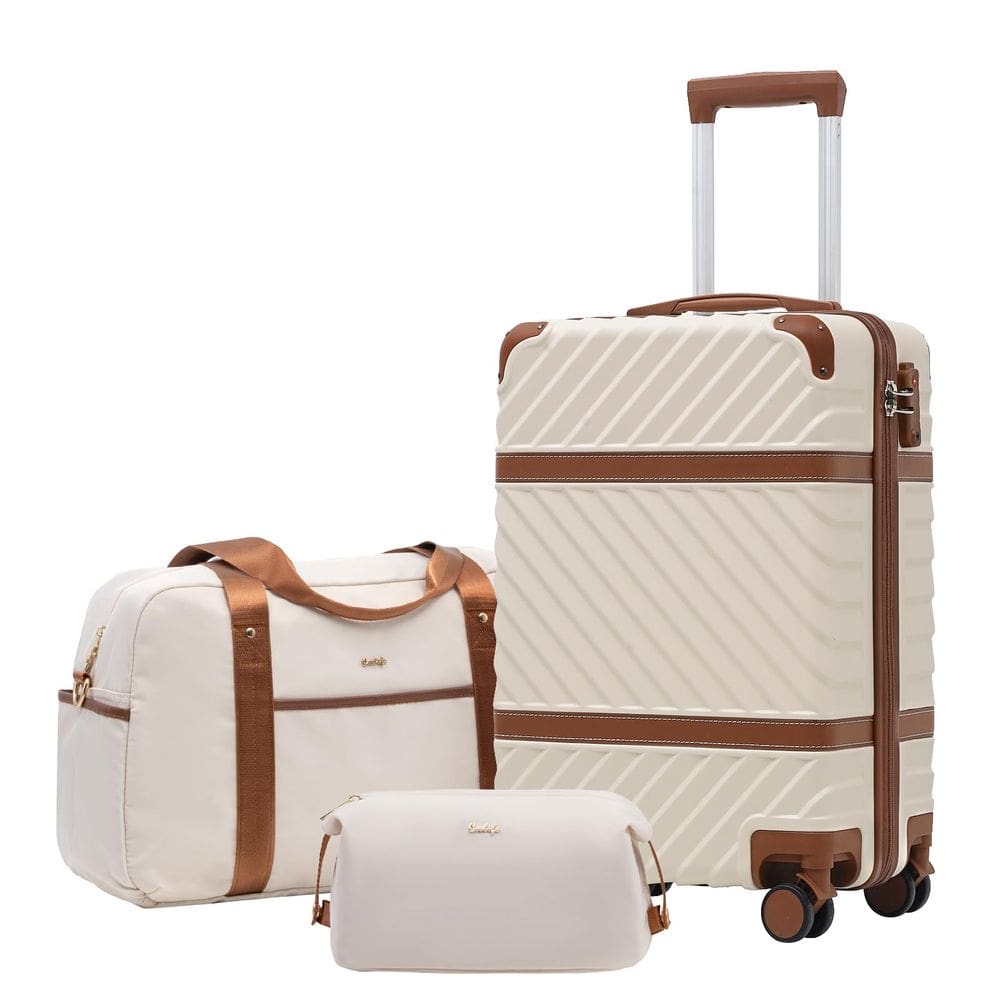 Conjunto de bagagem Coolife PC Hardshell com rodas giratórias TSA Lock