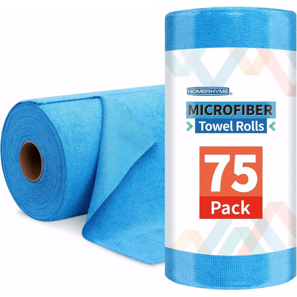 Rolo de pano de limpeza de microfibra HOMERHYME 75 Pack 11,5 x 11,5 cm