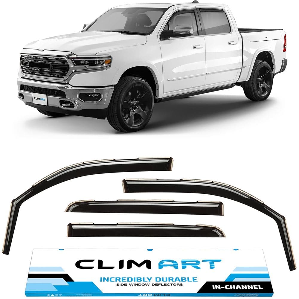 Protetores de chuva para janelas CLIM ART Dodge RAM 1500 2019-2025 Crew Cab