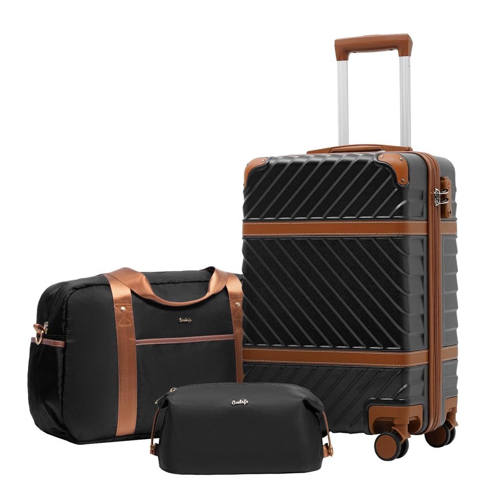 Conjunto de bagagem Coolife PC Hardshell com rodas giratórias TSA Lock