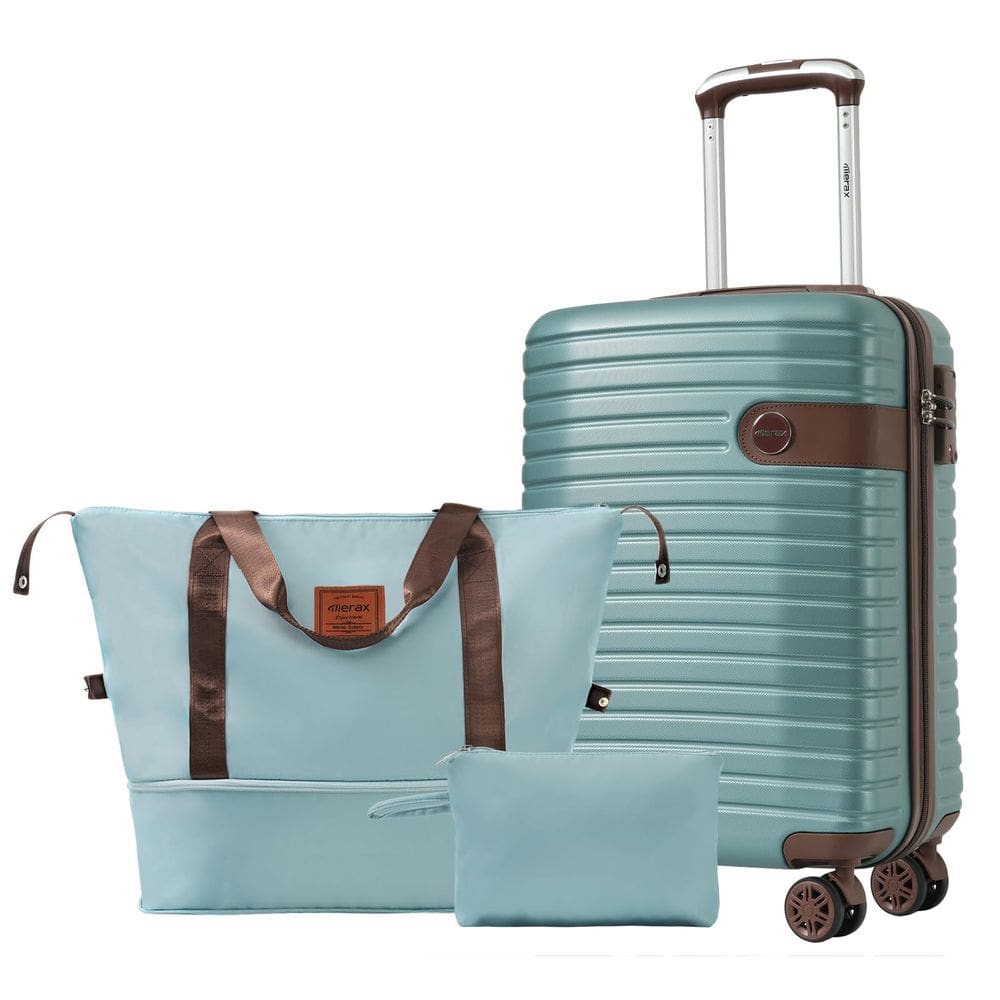 Conjunto de bagagem Merax, 3 peças, bagagem de mão, 20", ABS, leve, azul