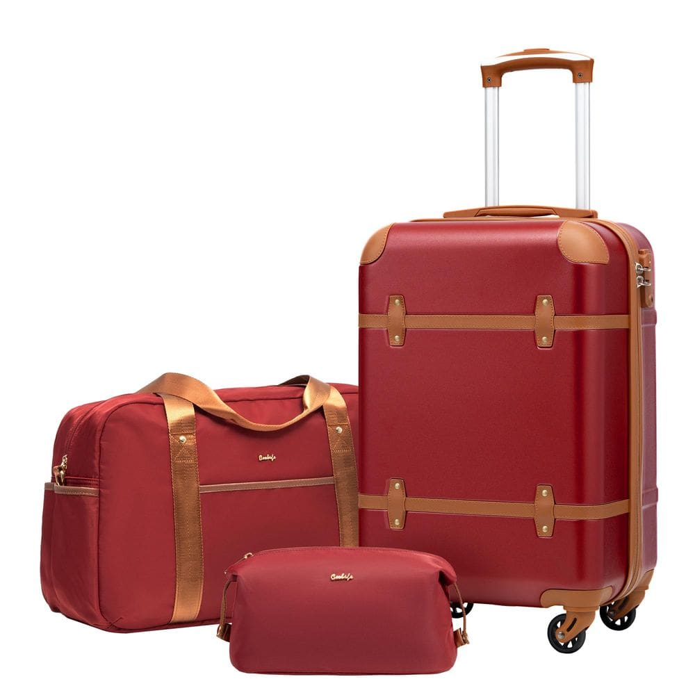 Conjunto de bagagem Coolife, mala de 3 peças, PC Hardside com fechadura TSA