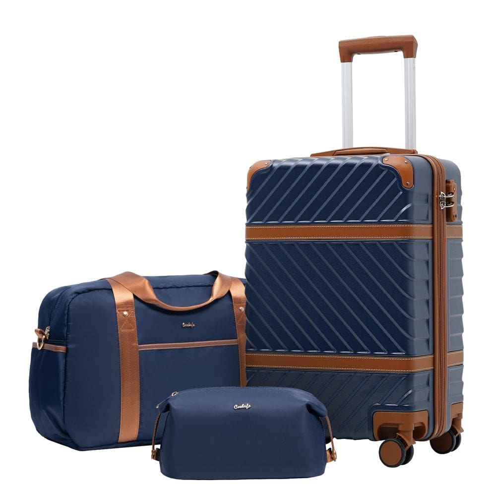 Conjunto de bagagem Coolife PC Hardshell com rodas giratórias TSA Lock