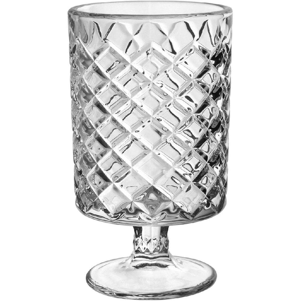 VASO DECORATIVO ENFEITE CASA REDONDO HOME&CO COM PÉ VIDRO 15x9x9cm TRANSPARENTE