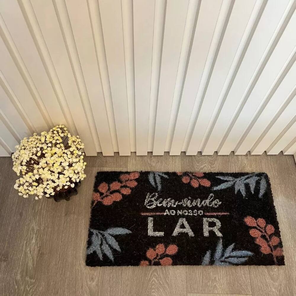 Capacho Fibra De Coco Estampado Antiderrapante 30x60cm - Corttex - Nosso Lar