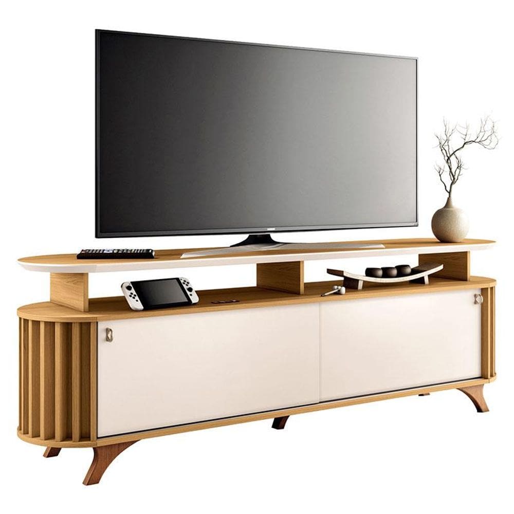 Rack Bancada para Sala Alba Cinamomo Off White – HB Móveis