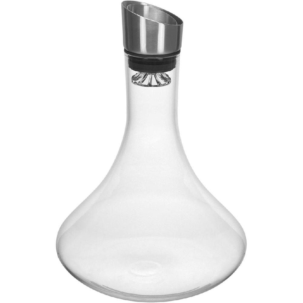 GARRAFA DECANTER VINHO HOME&CO C/TAMPA AERADORA EM INOX ECO CRYSTAL 1,5L 29x19x19cm TRANSPARENTE