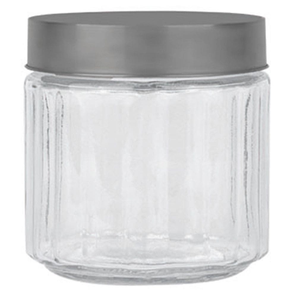 Pote de Vidro Sleek com Tampa de Aço Inox 850 ml