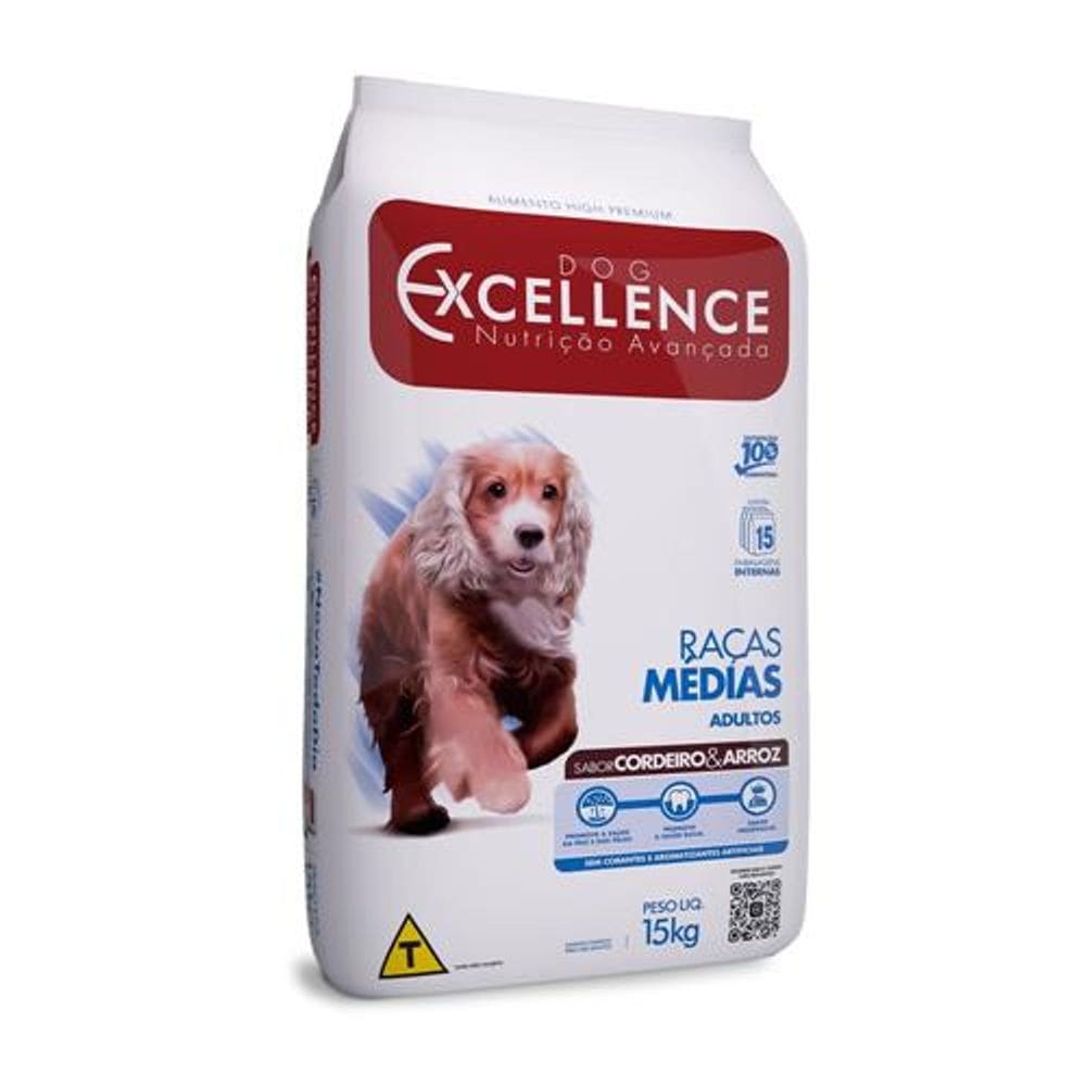 Dog Excell. Ad. Cordeiro Raça Media 15 Kg