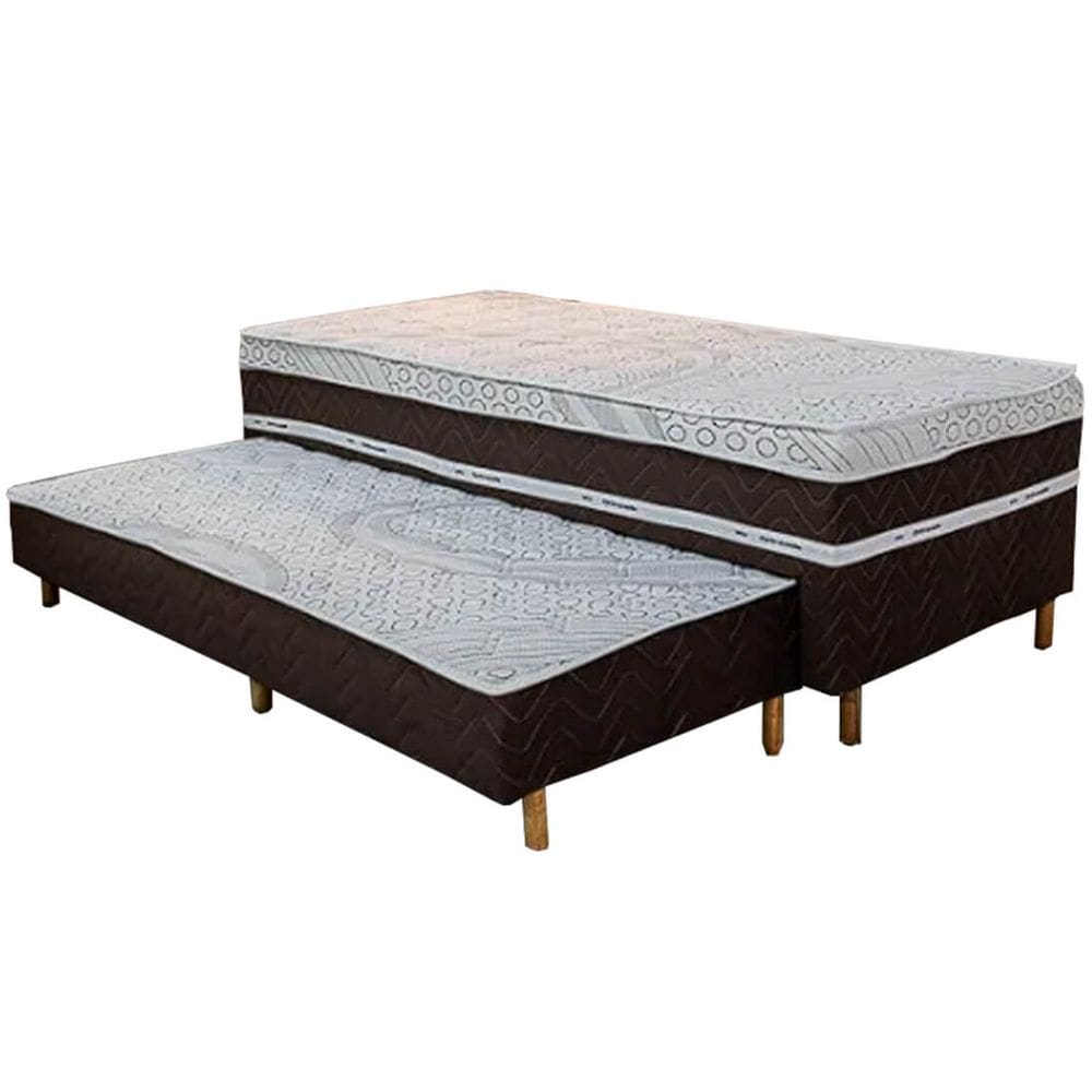 Bicama Box Livina Solteiro com Molas Ensacadas 88x188x58cm Orthoside Cor Marrom