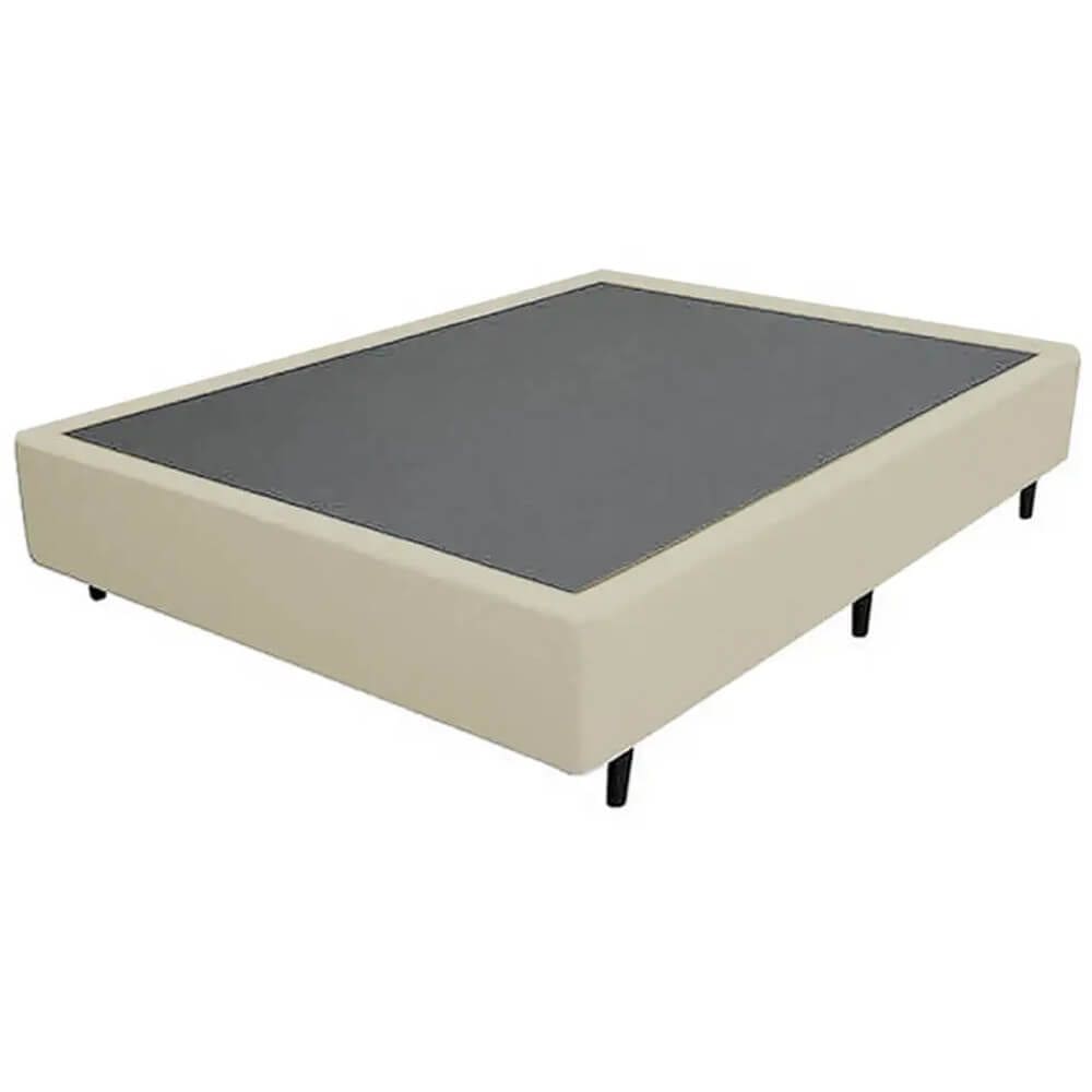 Base Cama Box Casal 26x138x188cm Suede Cor Bege