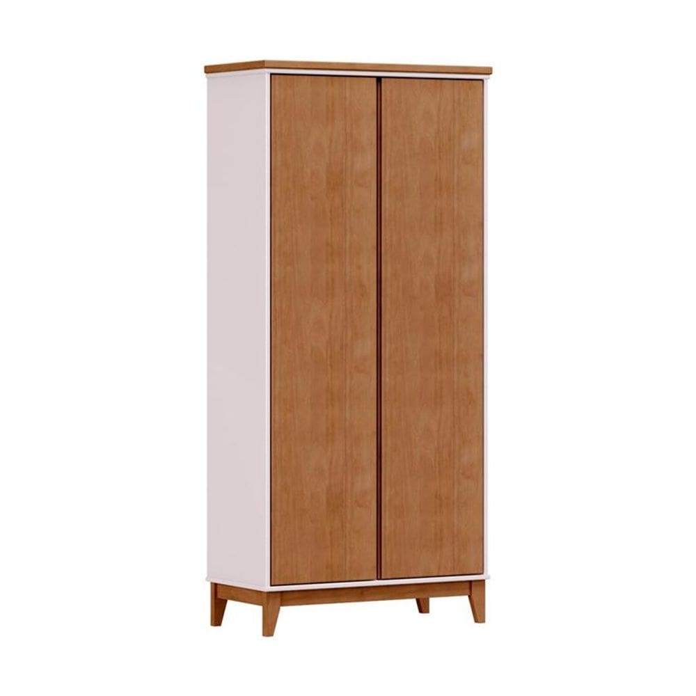 Armario Organizador 2 Portas Prata Off White / Freijó - FN