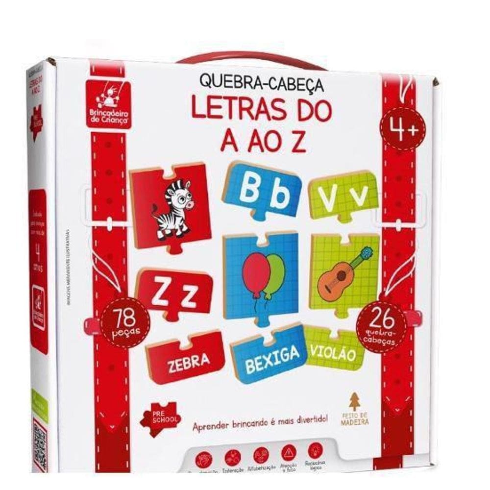 Quebra-Cabeça Letras do A ao Z 78 PÇ Brincadeira de Criança 2082