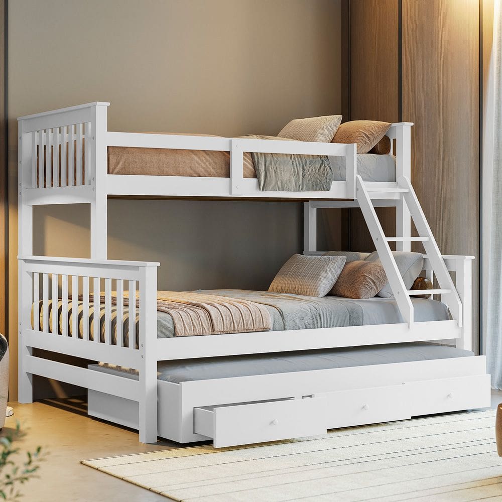 Treliche Com Gavetas 2 Camas De Solteiro + 1 Cama De Casal