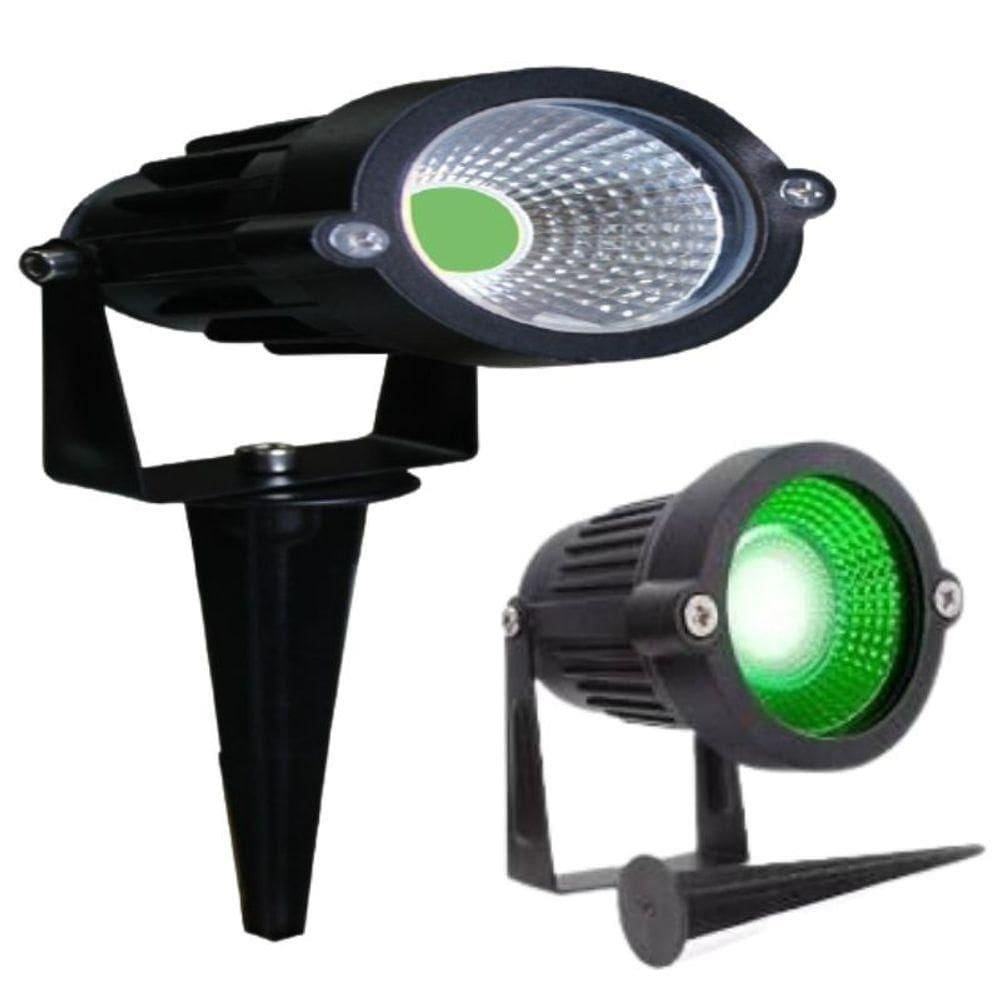Espeto De Jardim 7w Luz Verde Bivolt