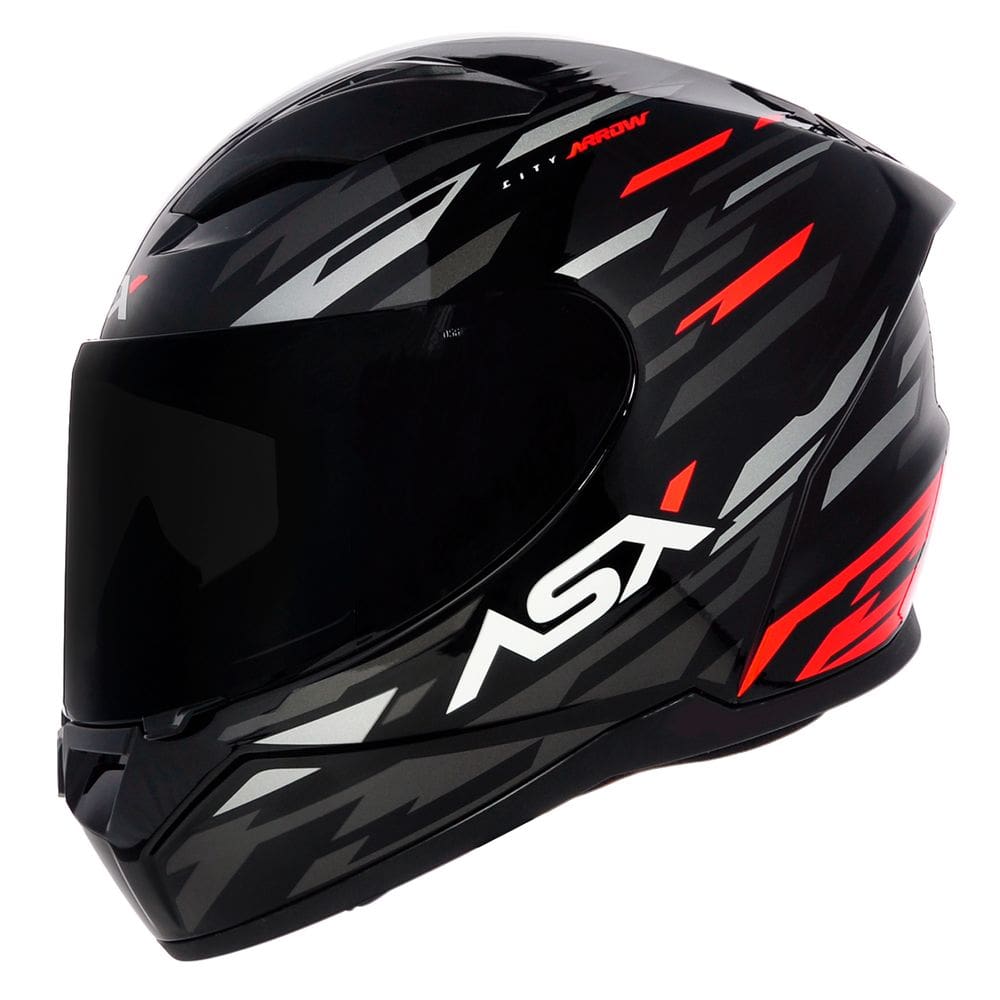 Capacete Asx City Arrow Preto Grafite e Vermelho