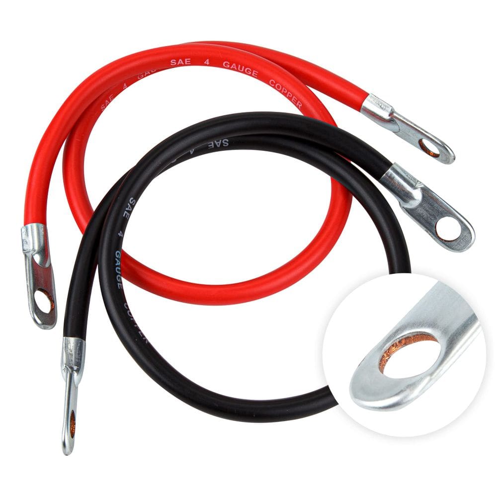 Conjunto de cabos de inversor de bateria CARTMAN 4AWG 60cm para carro, caminhão