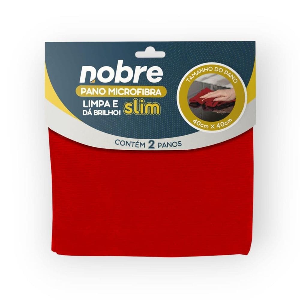 Pano De Microfibra 40X40 Pacote 2 Uni Vermelho Slim-Nobre