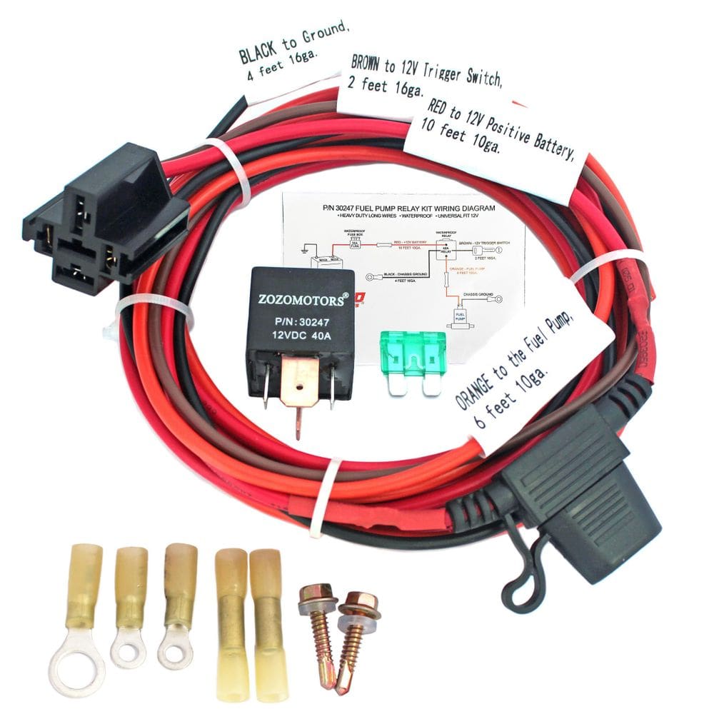 Kit de relé de bomba de combustível elétrica ZOZOMOTORS Universal 12V
