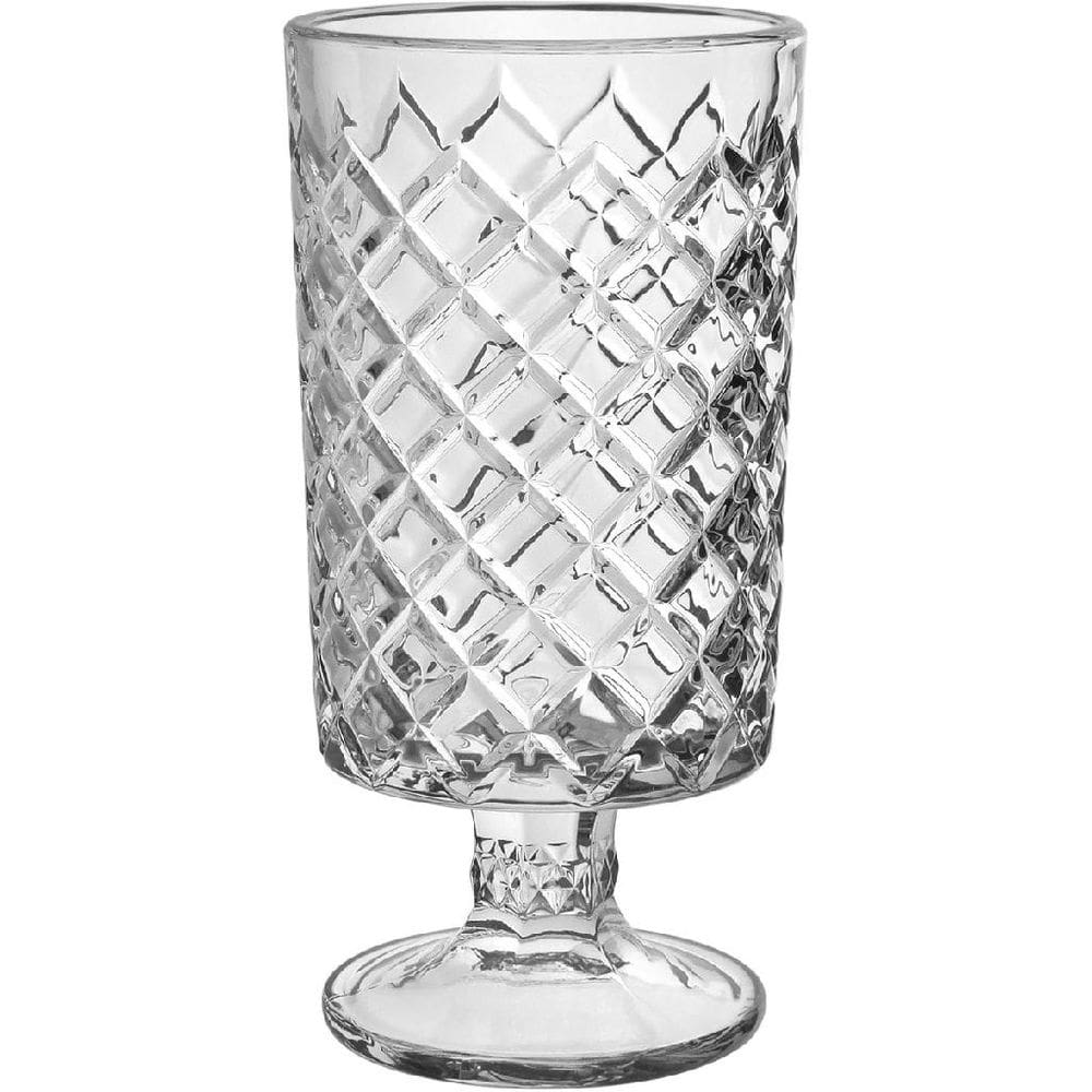 VASO DECORATIVO ENFEITE CASA REDONDO HOME&CO COM PÉ VIDRO 23x11x11cm TRANSPARENTE