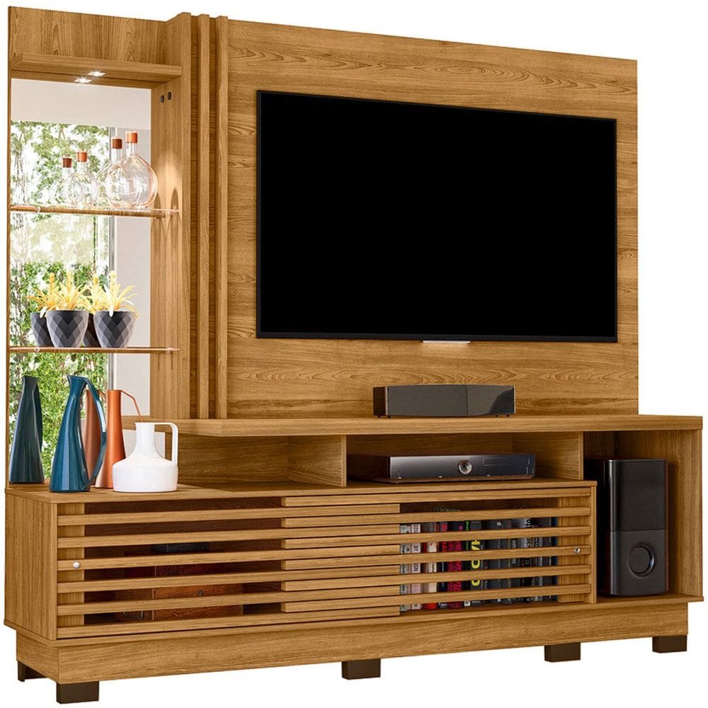 Estante Home Theater c/ Pés para Tv 60 Polegadas Paula