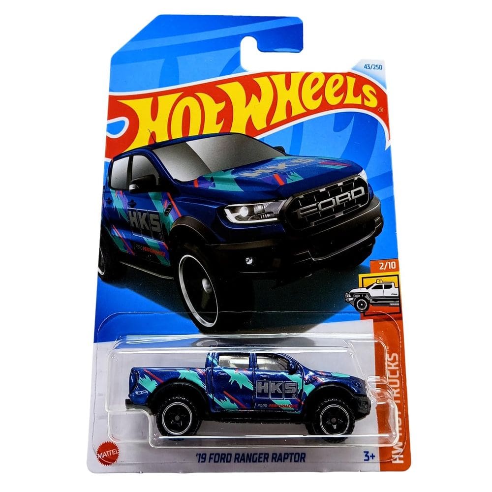 Veículo colecionável Hot Wheels `19 Ford Ranger Raptor Blue